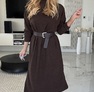 Mulani ruha– Női ruha ajándék övvel mogyoró barna – Innova Fashion – 2. kép